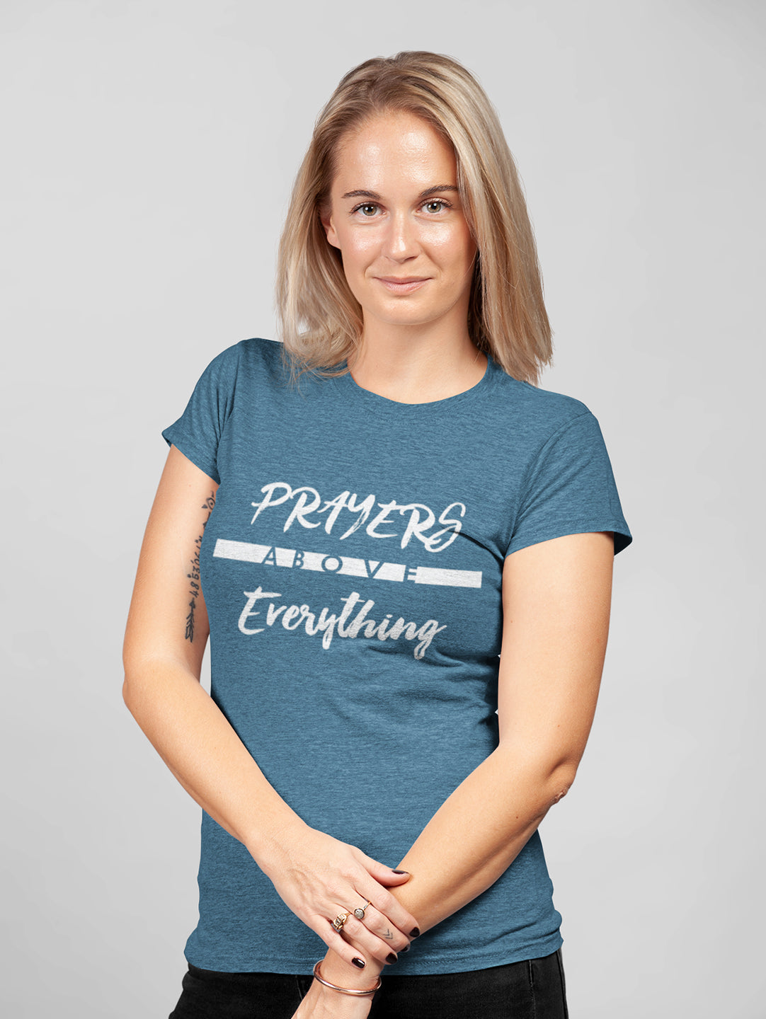 Prayers Above Everything - Cozy Fit Short Sleeve Tee-Made In Agapé