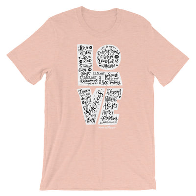 LOVE is Patient - Cozy Fit Short Sleeve Tee-Heather Prism Peach-XS-Made In Agapé