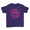 Give Thanks In All Circumstances - Youth Short Sleeve Tee-Purple-XS-Made In Agapé