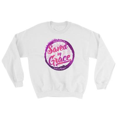 Saved By Grace - Women's Sweatshirt-White-S-Made In Agapé