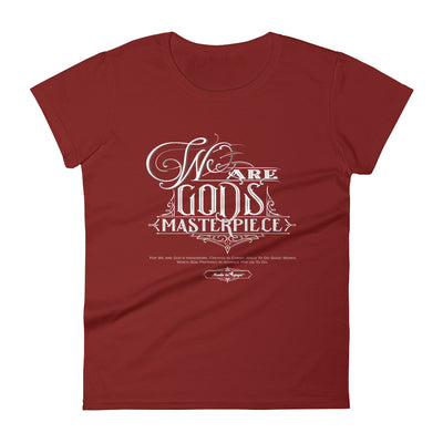 We Are God's Masterpiece - Ladies' Fit Tee-Independence Red-S-Made In Agapé