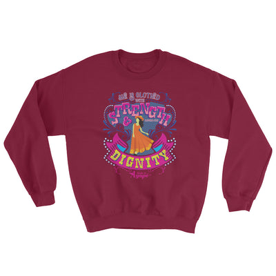 She's Clothed With Strength And Dignity - Women's Sweatshirt-Maroon-S-Made In Agapé