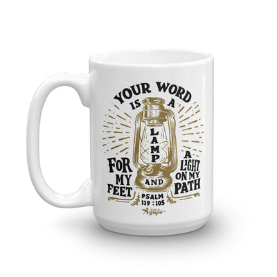 Lamp For Feet And Light On Path - Coffee Mug-15oz-Left Handle-Made In Agapé