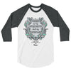 Lord Is My Strength And Shield - Unisex 3/4 Sleeve Raglan Baseball Tee-White/Heather Charcoal-XS-Made In Agapé