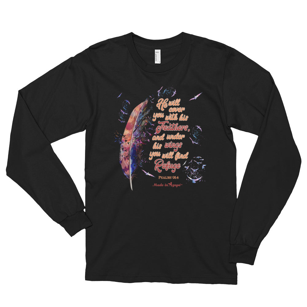Agapé Feathers And Wings - Unisex Long Sleeve Shirt-Black-S-Made In Agapé