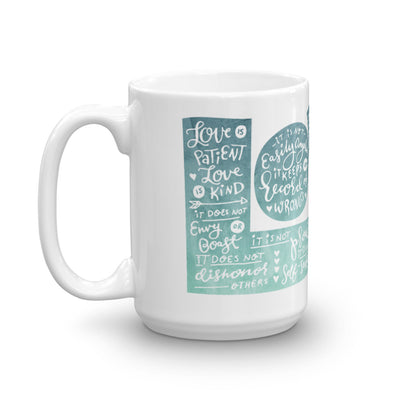 LOVE Protects - Coffee Mug-15oz-Left Handle-Made In Agapé