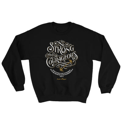 Be Strong And Courageous - Men's Sweatshirt-Black-S-Made In Agapé