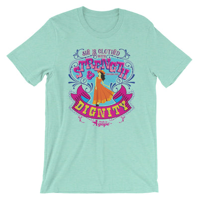 She's Clothed With Strength And Dignity - Cozy Fit Short Sleeve Tee-Heather Mint-S-Made In Agapé