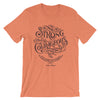 Be Strong And Courageous - Cozy Fit Short Sleeve Tee-Heather Orange-S-Made In Agapé