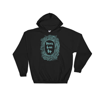 Never Give Up - Women's Hoodie-Black-S-Made In Agapé