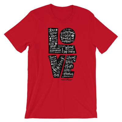 LOVE is Patient - Cozy Fit Short Sleeve Tee-Red-S-Made In Agapé
