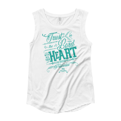 Trust In the Lord - Ladies' Cap Sleeve-White-S-Made In Agapé