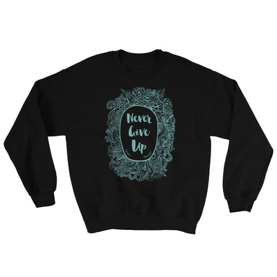 Never Give Up - Men's Sweatshirt-Black-S-Made In Agapé