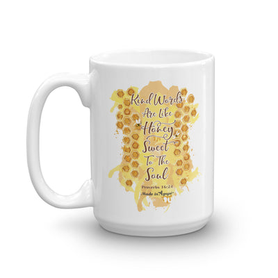 Kind Words Are Like Honey - Coffee Mug-15oz-Left Handle-Made In Agapé