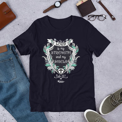 Lord Is My Strength and Shield - Unisex Crew-Navy-XS-Made In Agapé