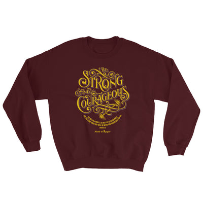 Be Strong And Courageous - Men's Sweatshirt-Maroon-S-Made In Agapé