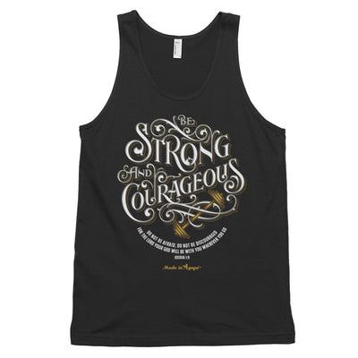 Be Strong And Courageous - Unisex Tank-Black-XS-Made In Agapé