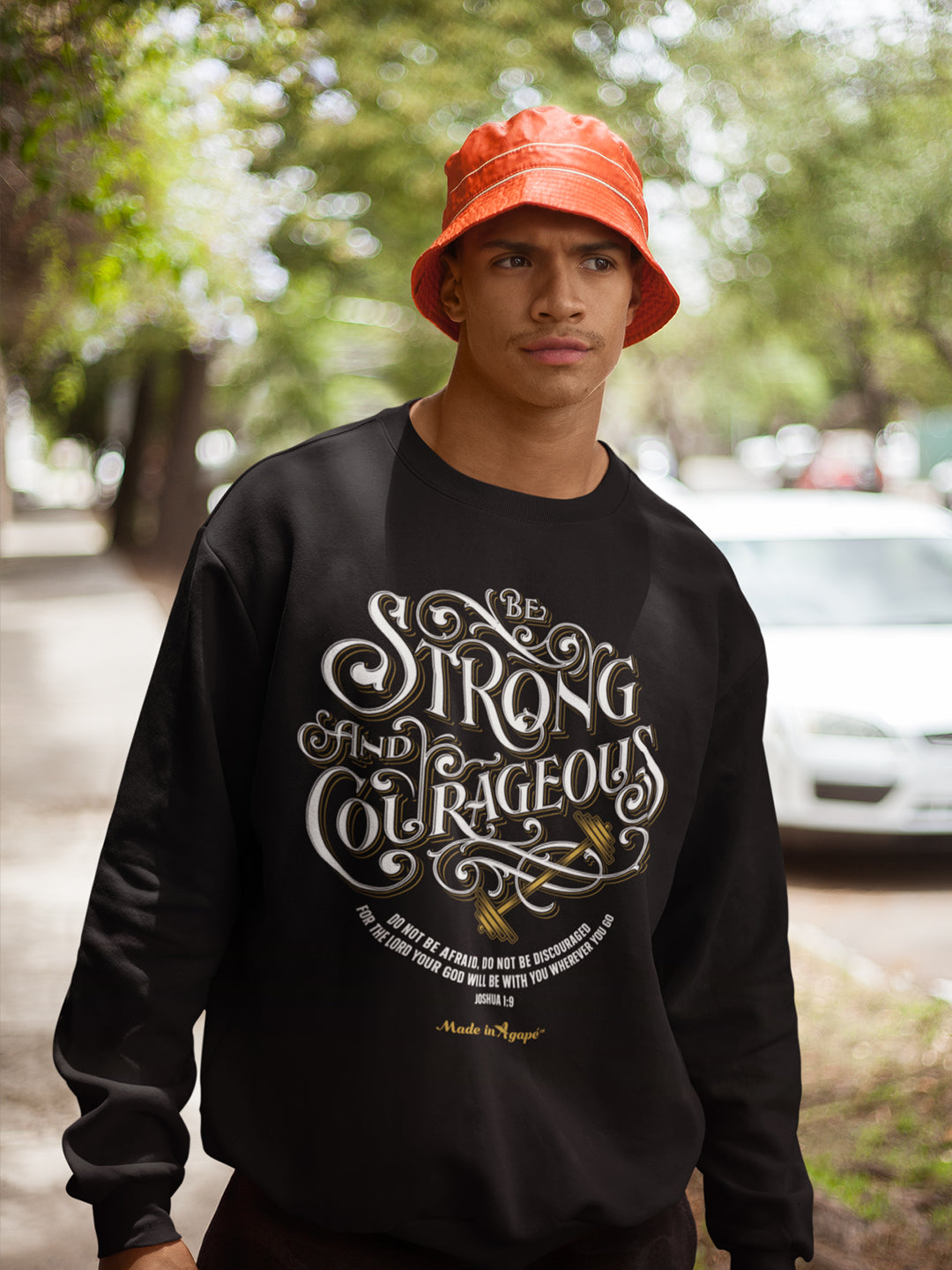 Be Strong And Courageous - Men's Sweatshirt-Made In Agapé