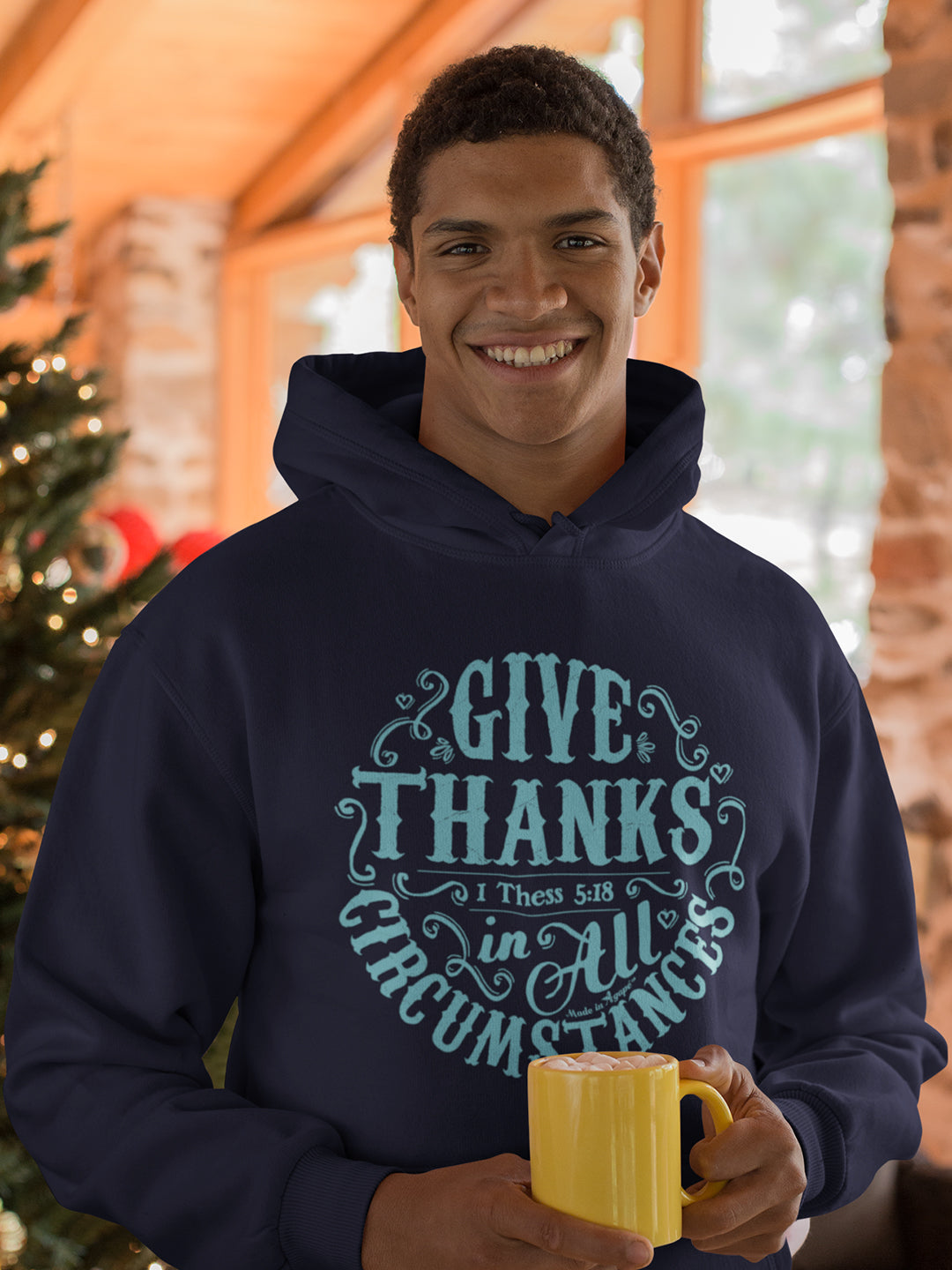 Give Thanks In All Circumstances - Men's Hoodie-Made In Agapé