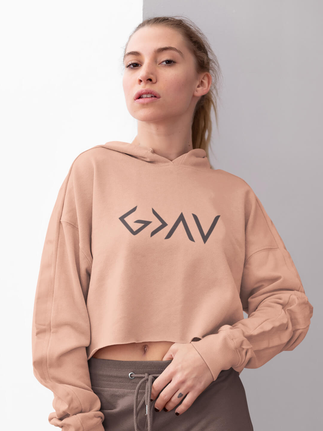 God Greater Than Highs And Lows - Women's Crop Hoodie-Made In Agapé