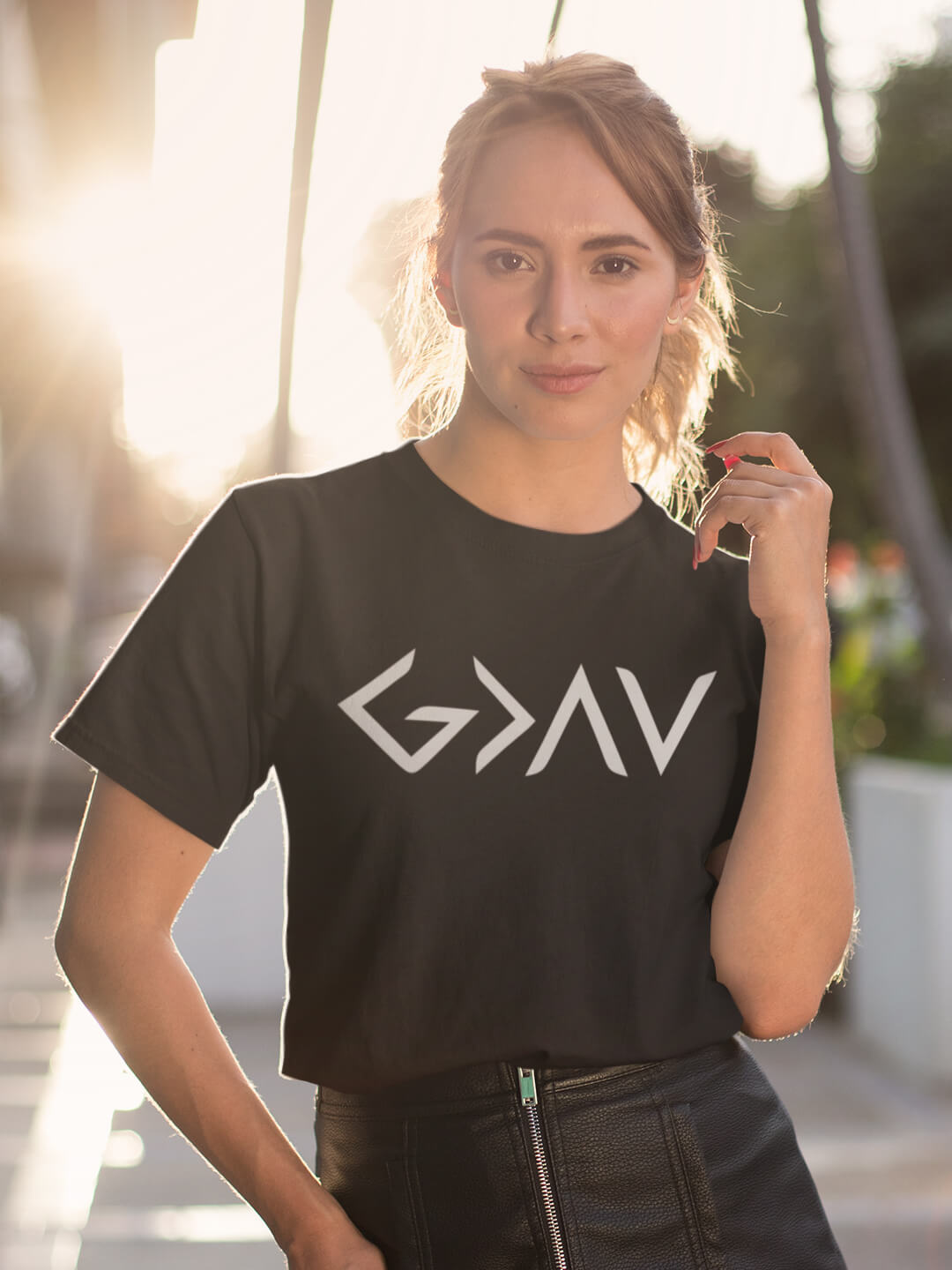 God Greater Than Highs And Lows - Cozy Fit Short Sleeve Tee-Made In Agapé