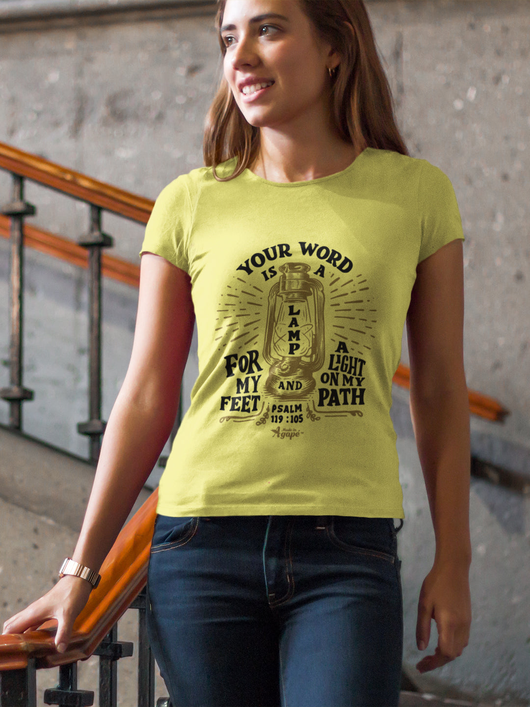 Lamp For Feet And Light On Path - Ladies' Fit Tee-Made In Agapé