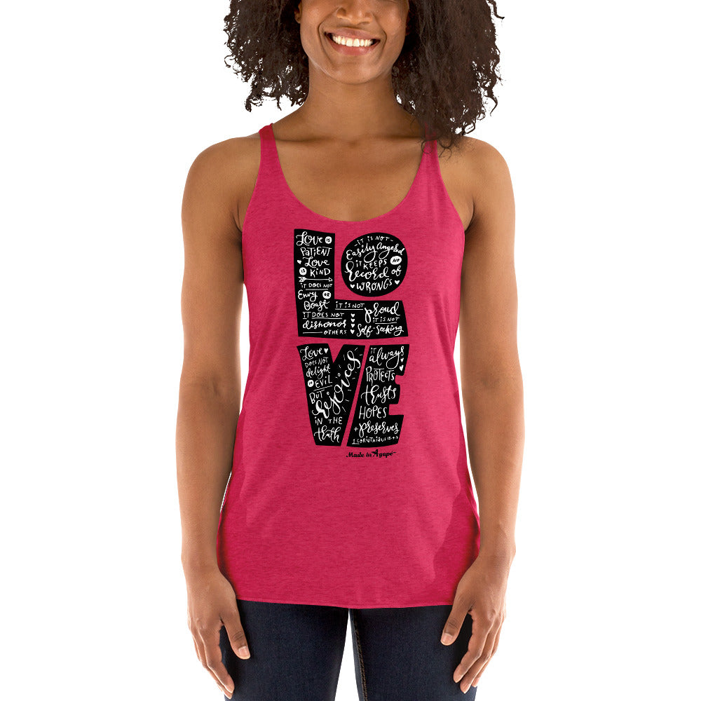 LOVE Is Patient - Ladies' Triblend Racerback Tank-Made In Agapé