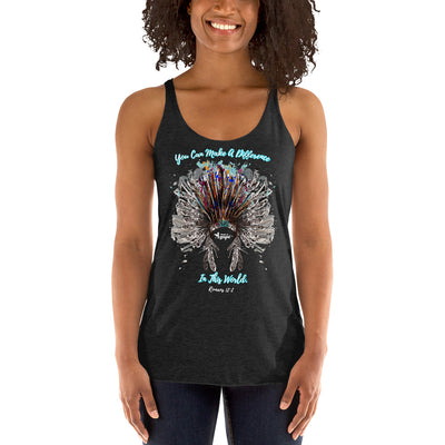 Make A Difference In This World - Ladies' Triblend Racerback Tank-Made In Agapé