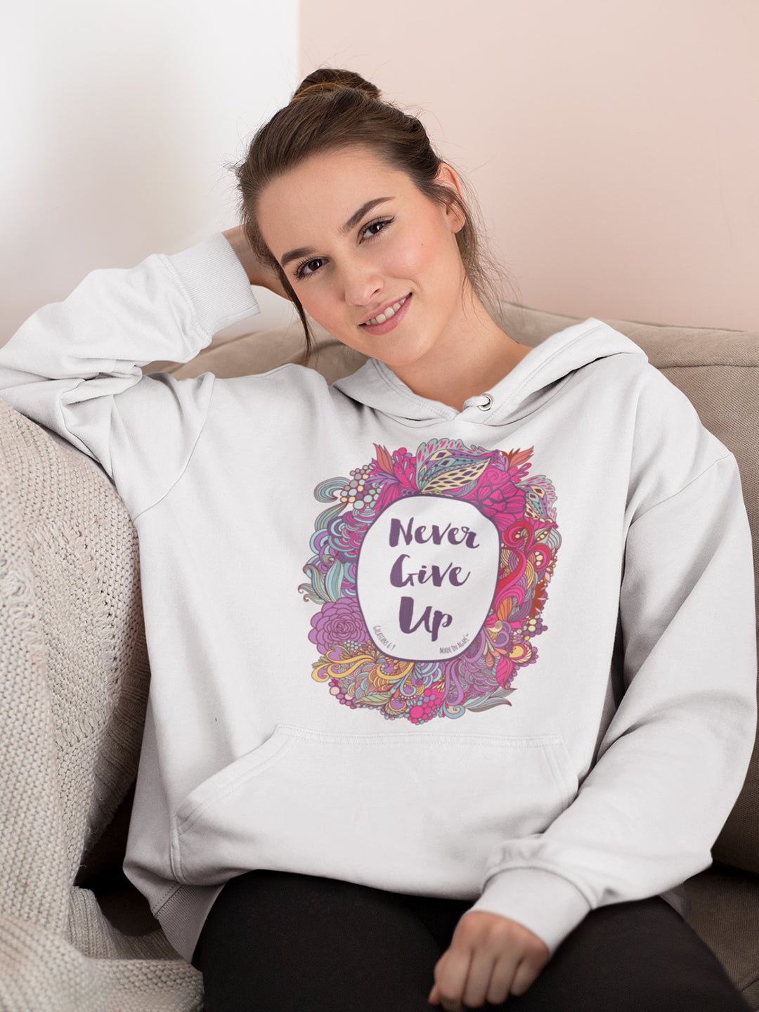 Never Give Up - Women's Hoodie-Made In Agapé