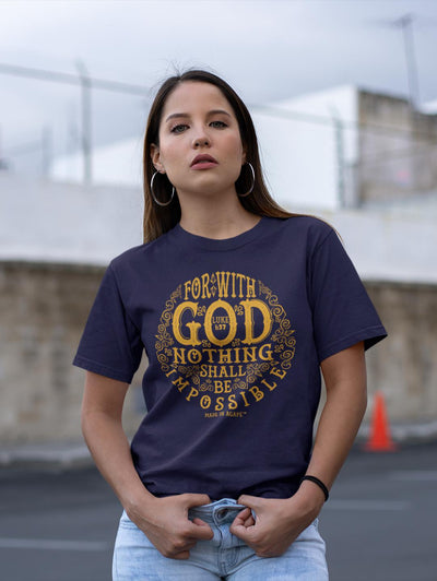 Nothing Impossible With God - Cozy Fit Short Sleeve Tee-Made In Agapé