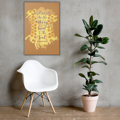 Kind Words Like Honey - Canvas Wall Art-24×36-Made In Agapé