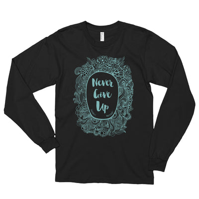 Never Give Up - Unisex Long Sleeve Shirt-Black-S-Made In Agapé