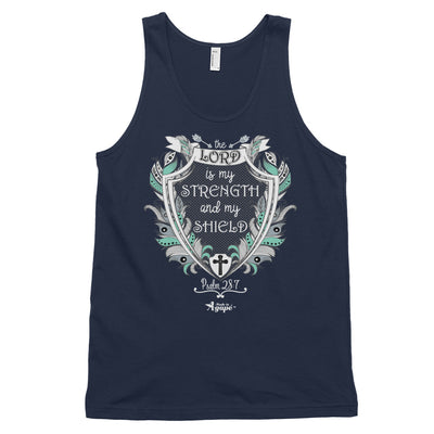 Lord Is My Strength And Shield - Unisex Tank-Navy-XS-Made In Agapé