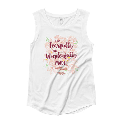 Fearfully And Wonderfully Made - Ladies' Cap Sleeve-White-S-Made In Agapé