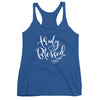 Truly Blessed - Ladies' Triblend Racerback Tank-Vintage Royal-XS-Made In Agapé