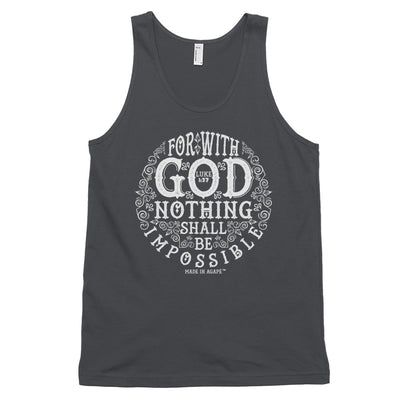 Nothing Impossible With God - Unisex Tank-Asphalt-XS-Made In Agapé