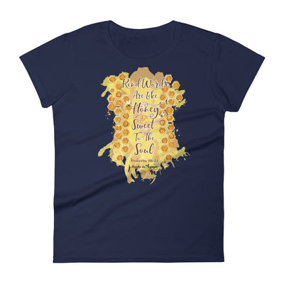 Kind Words Are Like Honey - Ladies' Fit Tee-Navy-S-Made In Agapé