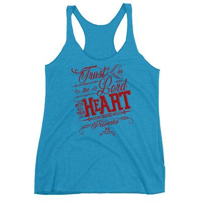 Trust In the Lord - Ladies' Triblend Racerback Tank-Vintage Turquoise-XS-Made In Agapé