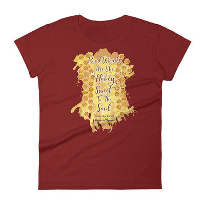 Kind Words Are Like Honey - Ladies' Fit Tee-Independence Red-S-Made In Agapé