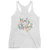 Truly Blessed - Ladies' Triblend Racerback Tank-Heather White-XS-Made In Agapé