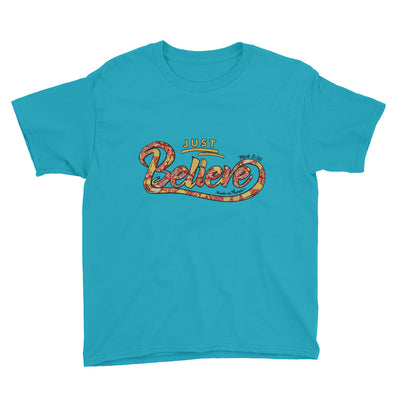 Just Believe - Youth Short Sleeve Tee-Caribbean Blue-XS-Made In Agapé