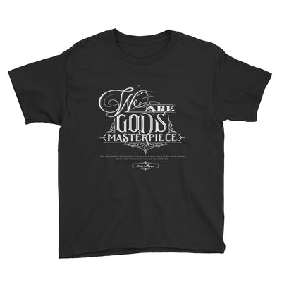 We Are God's Masterpiece - Youth Short Sleeve Tee-Black-XS-Made In Agapé