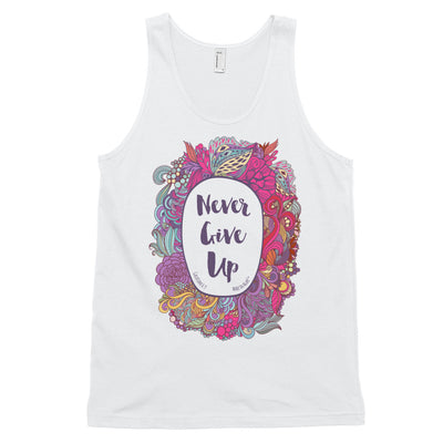Never Give Up - Unisex Tank-White-XS-Made In Agapé