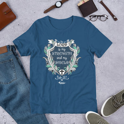 Lord Is My Strength and Shield - Unisex Crew-Steel Blue-S-Made In Agapé