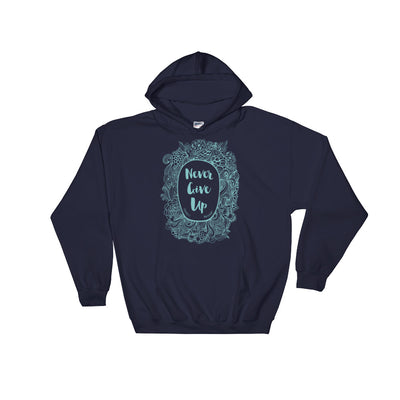 Never Give Up - Women's Hoodie-Navy-S-Made In Agapé