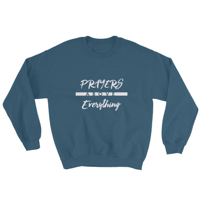 Prayers Above Everything - Women's Sweatshirt-Indigo Blue-S-Made In Agapé