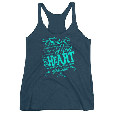 Trust In the Lord - Ladies' Triblend Racerback Tank-Indigo-XS-Made In Agapé