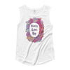Never Give Up - Ladies' Cap Sleeve-White-S-Made In Agapé