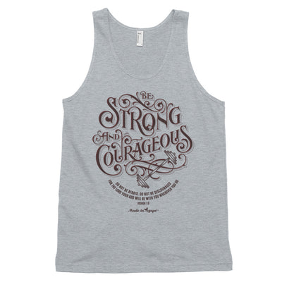 Be Strong And Courageous - Unisex Tank-Heather Grey-XS-Made In Agapé