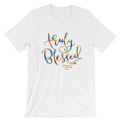 Truly Blessed - Cozy Fit Short Sleeve Tee-White-S-Made In Agapé